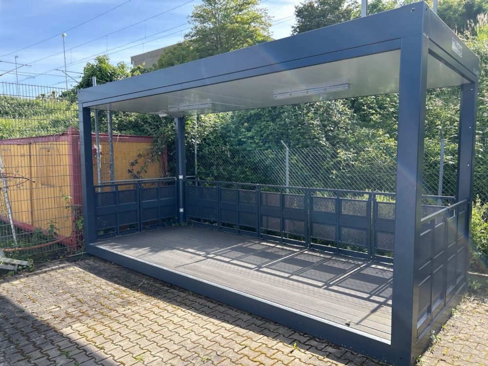 Terrassencontainer mit Dach 20' (Breite 8') CONTAINEX PLUS Line