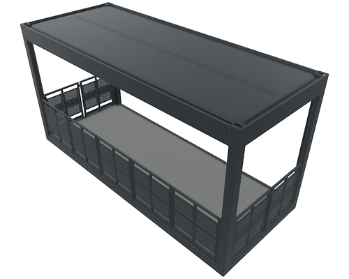 Terrassencontainer mit Dach 20' (Breite 8') CONTAINEX PLUS Line